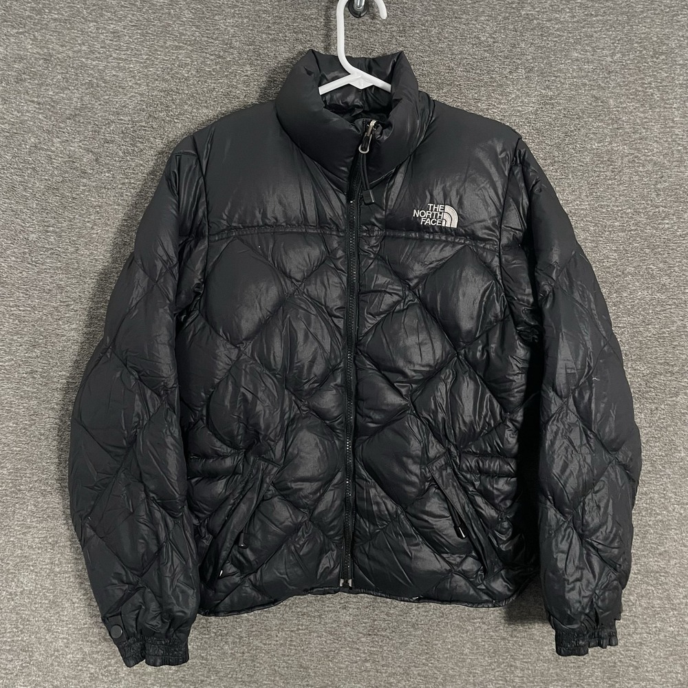The North Face Down Puffer Jacket Womens Small Black Quilted Full Zip Warm
